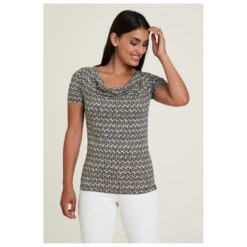 Tranquillo - Women's Gathered Neck Jersey-Shirt S/S -Armedangels Fashion Shop tranquillo womens gathered neck jersey shirt s s detail 3